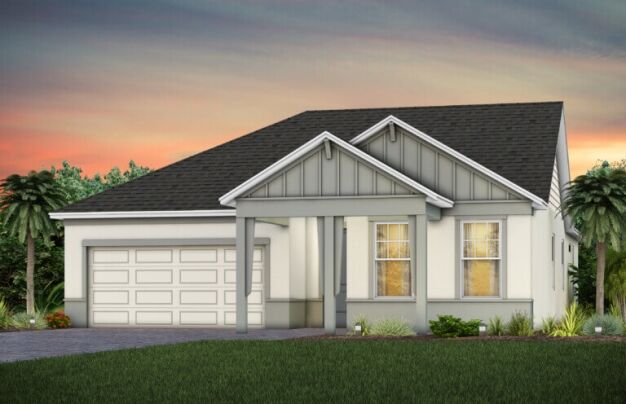 New construction Garnet style 1 story home at EverBe homes in Orlando Florida