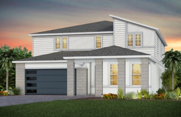 2 Story new construction home in Orlando Florida in Scarlett home style at EverBe