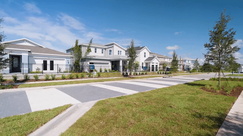 Streetview progress of model home styles in the EverBe community