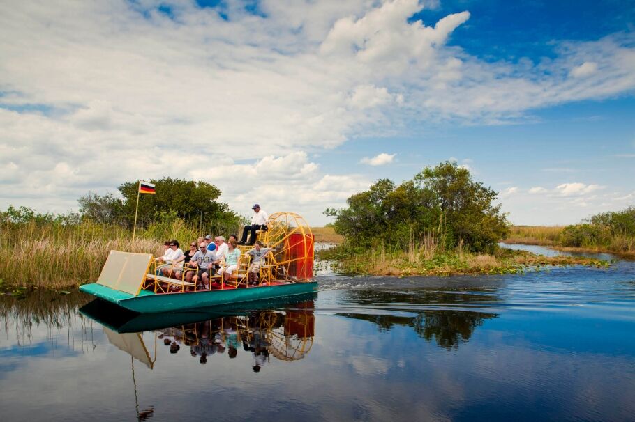 air boat in the Central Florida headwaters of the Florida Everglades - 10 things to do in Orlando besides theme parks during Spring Break